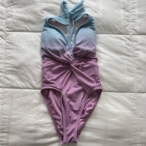 Shade & Shore Women’s One Piece Bathing Suit Blue Purple